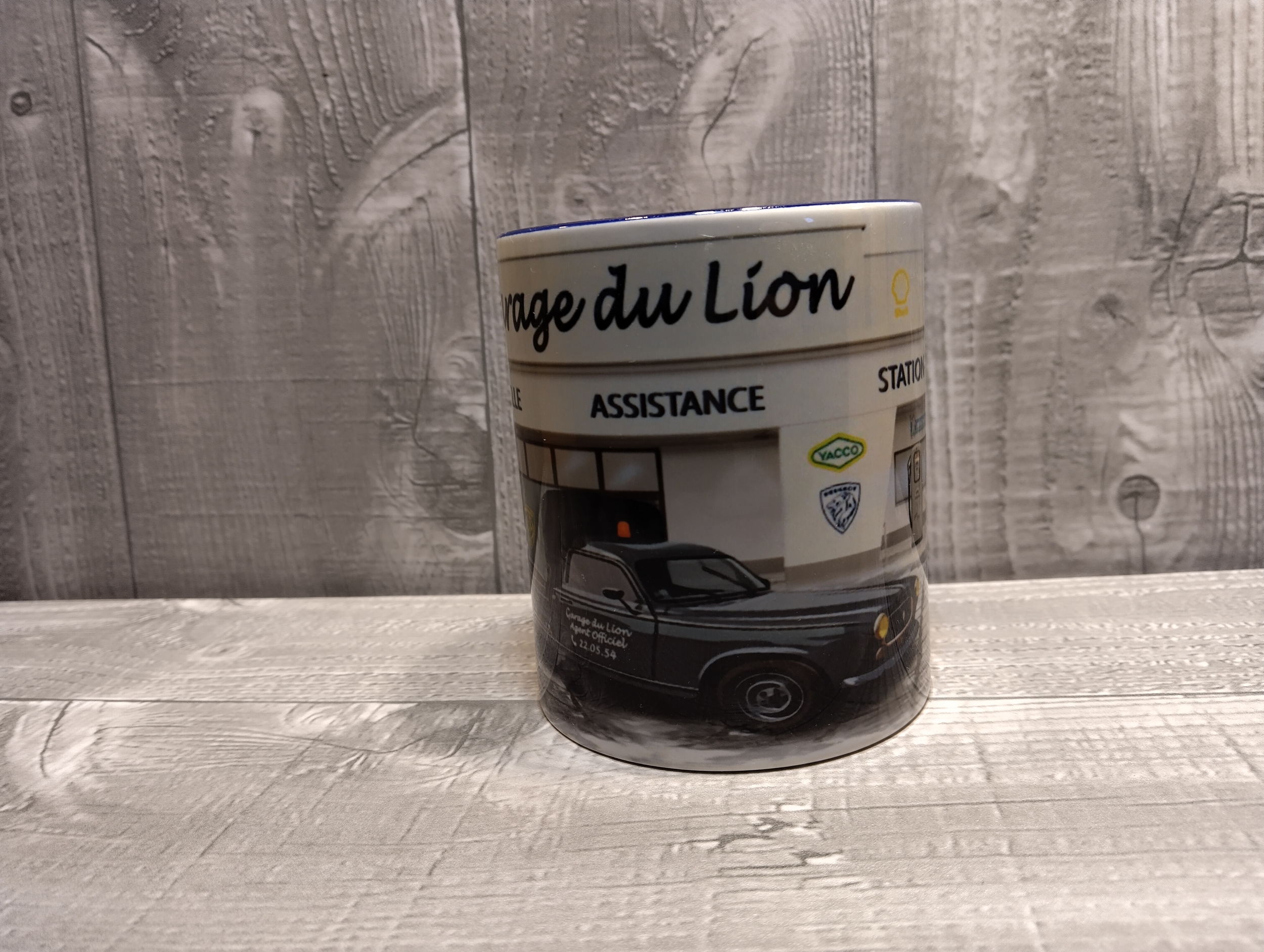 Mug céramique Peugeot garage publicitaire