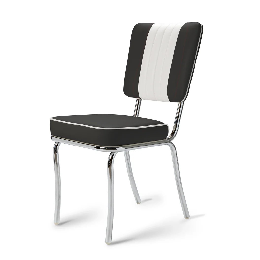 Chaise d’arcade CB Chrome noir mobilier diner