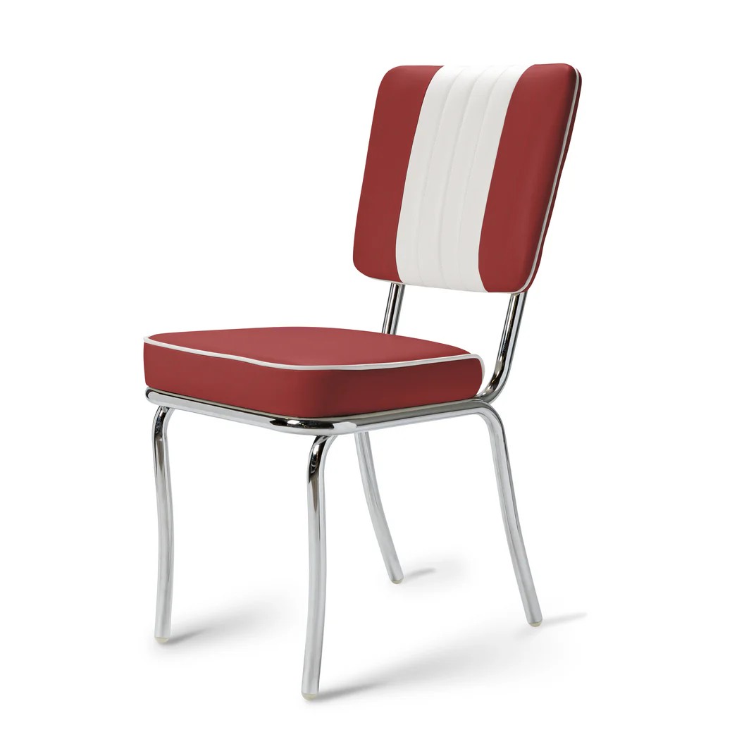 Chaise d’arcade CB Chrome mobilier diner ruby