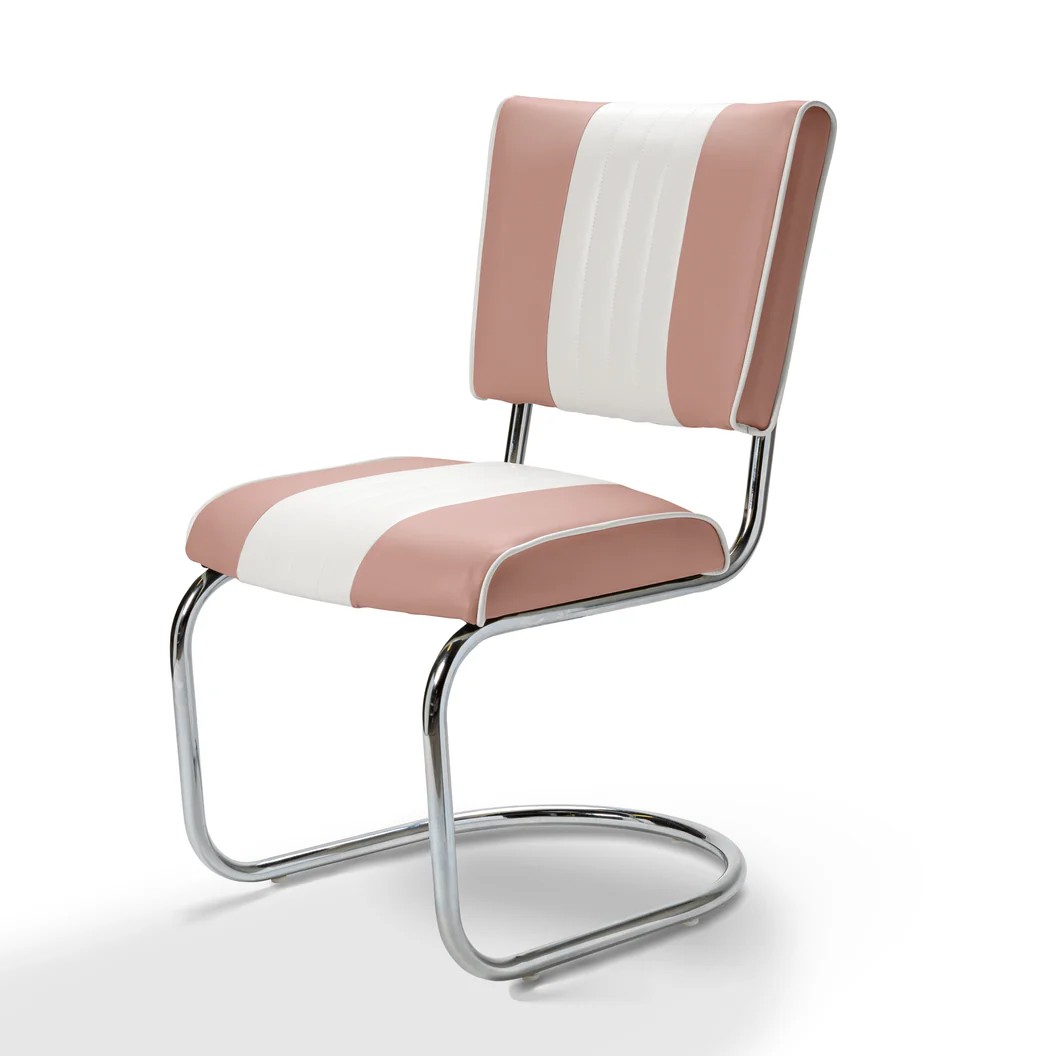 Chaise Prospect CB Chrome mobilier américain rose