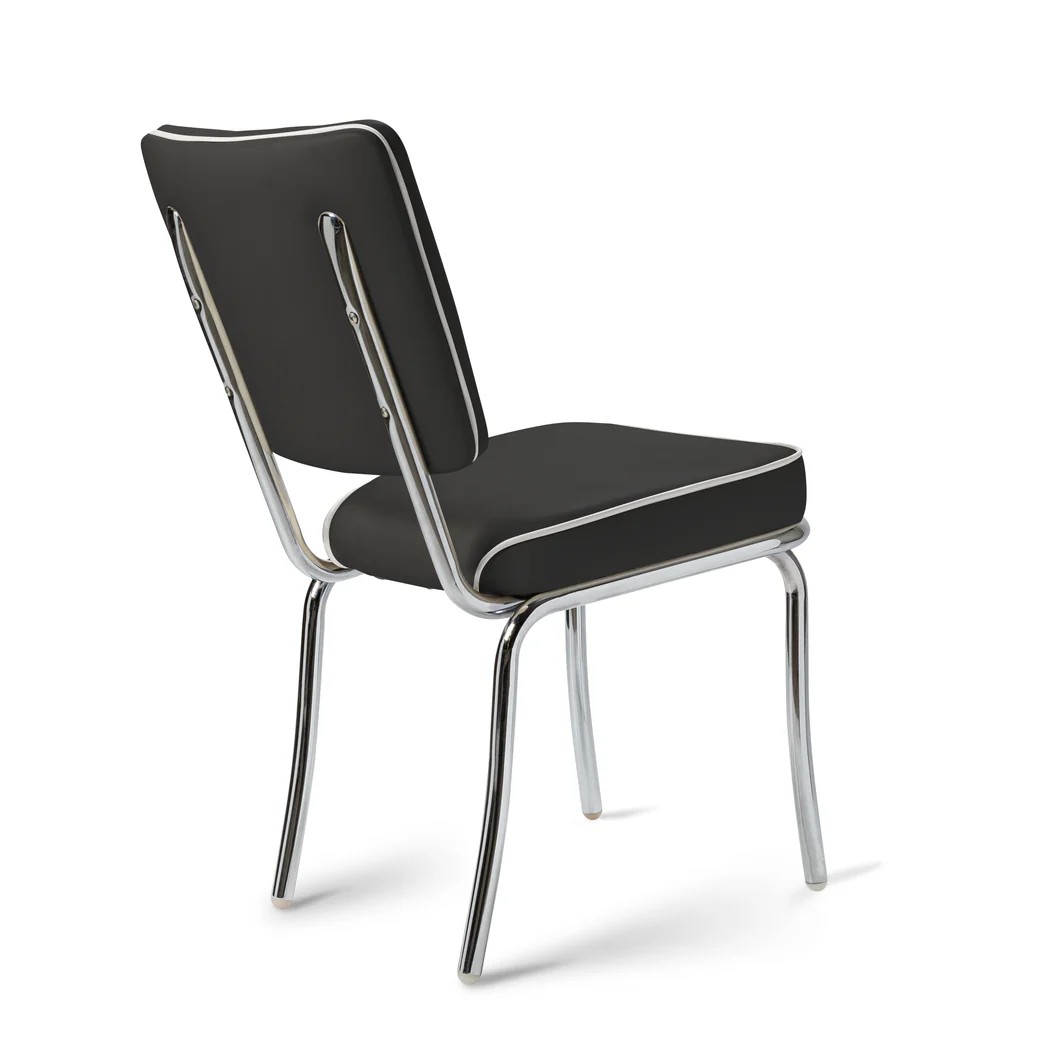 Chaise d’arcade WP Chrome mobilier américain noir
