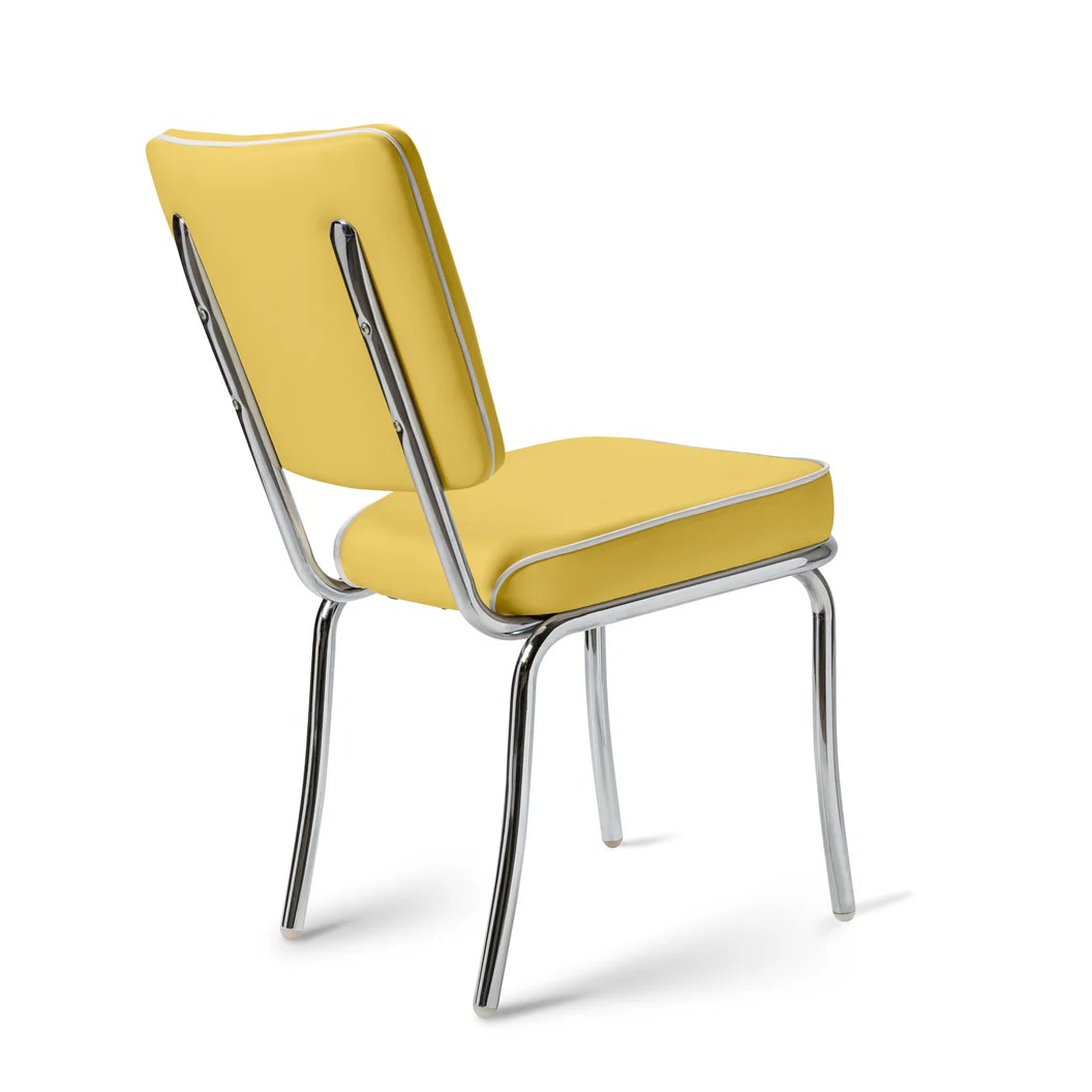 Chaise d’arcade WP Chrome mobilier américain jaune
