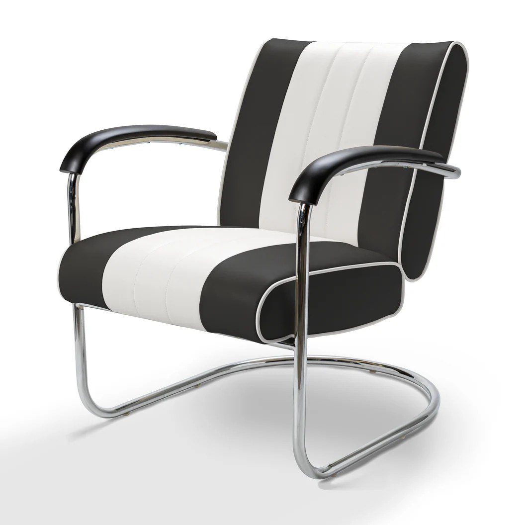 Chaise Pullman CB Chrome mobilier américain noir