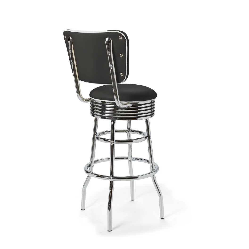 Palace Tabouret de bar Dossier CB 77 Chrome noir
