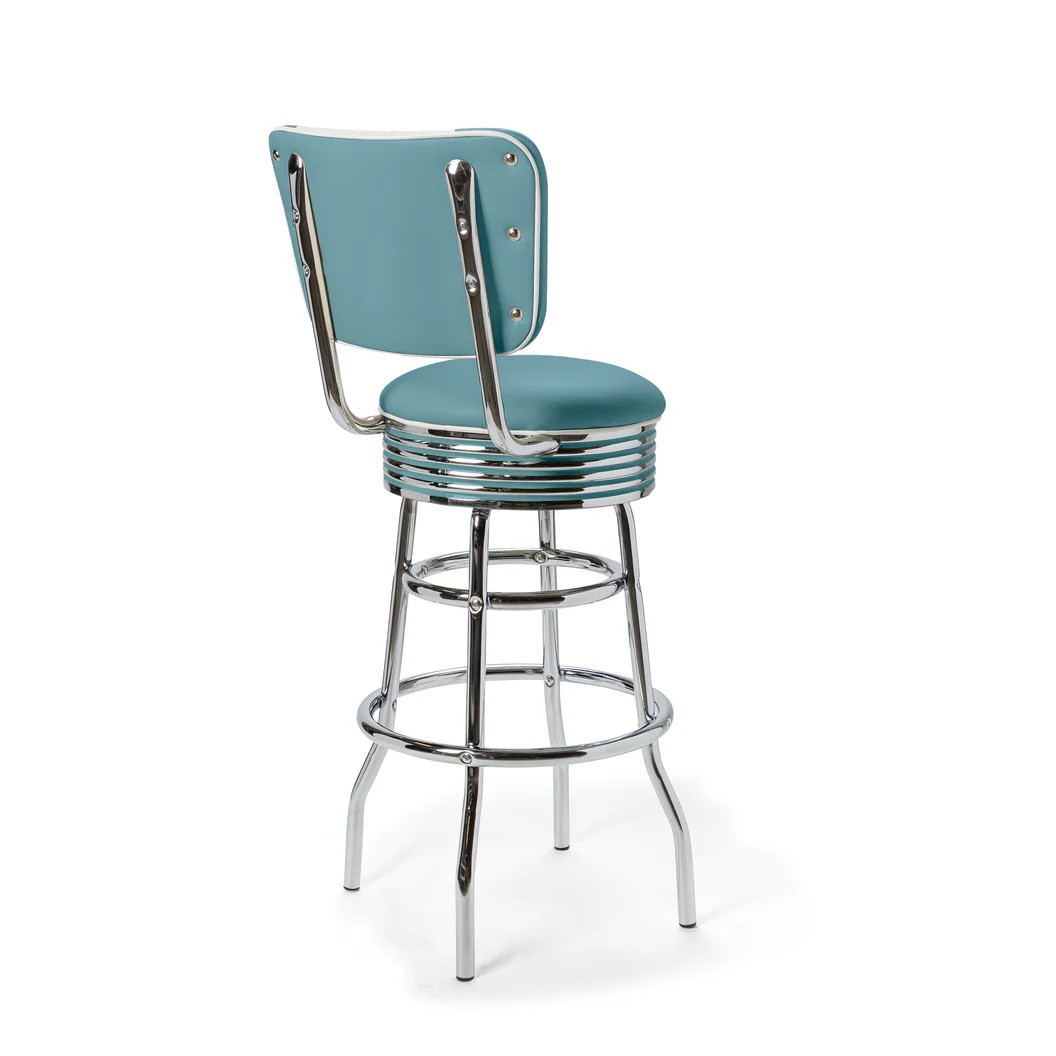 Palace Tabouret de bar Dossier CB 77 Chrome bleu