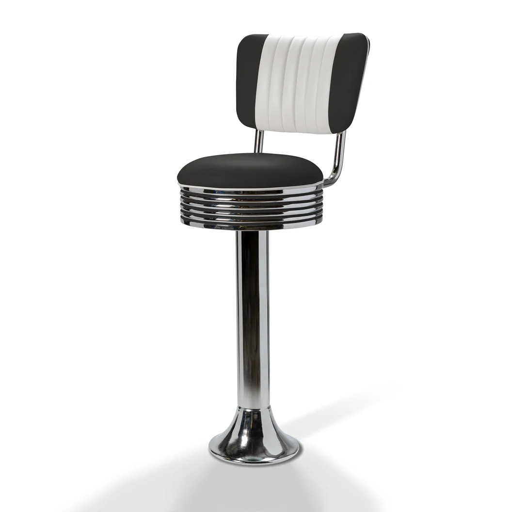 Casey Tabouret de bar Dossier CB 77 Chrome noir