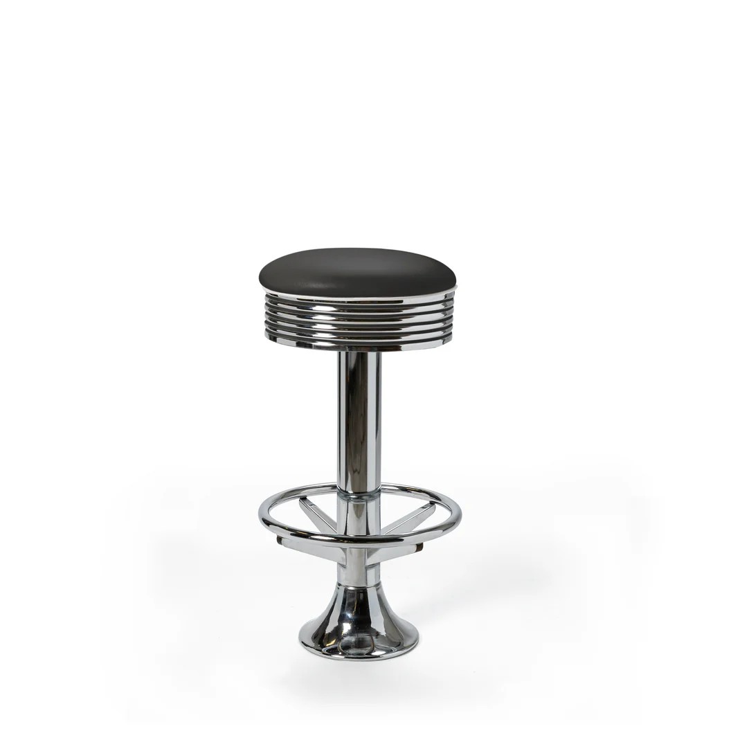 Casey Tabouret de bar Repose-pieds WP 77 Chrome noir