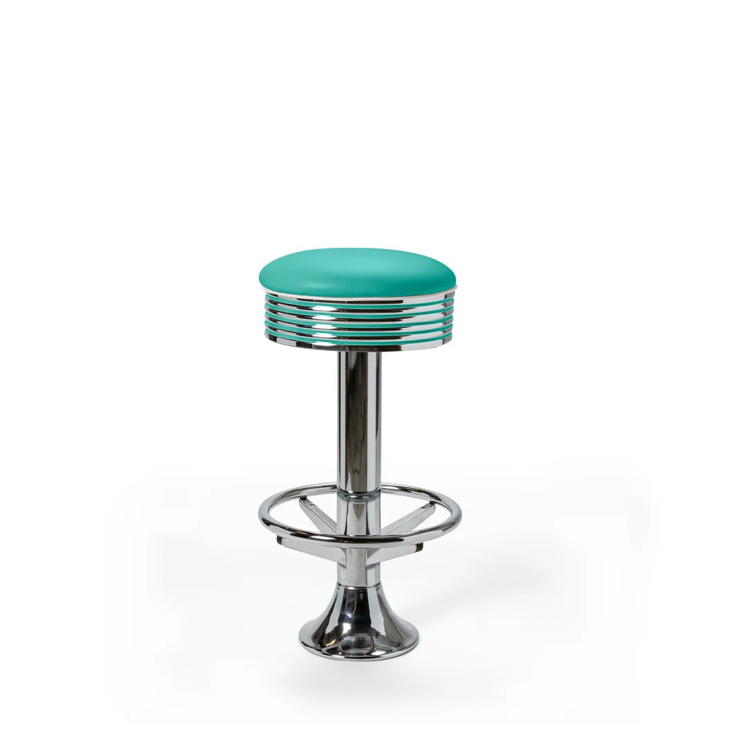 Casey Tabouret de bar Repose-pieds WP 77 Chrome turquoise