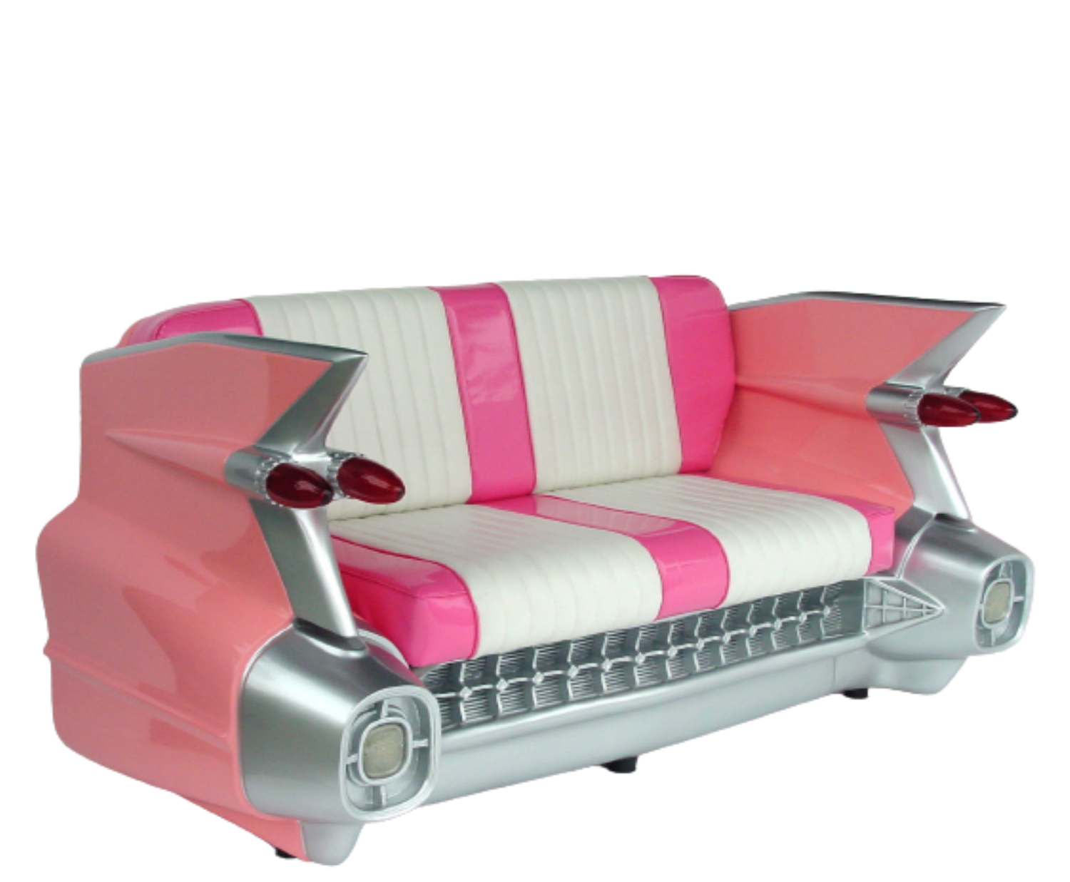 canapé banquette voiture cadillac rose vif