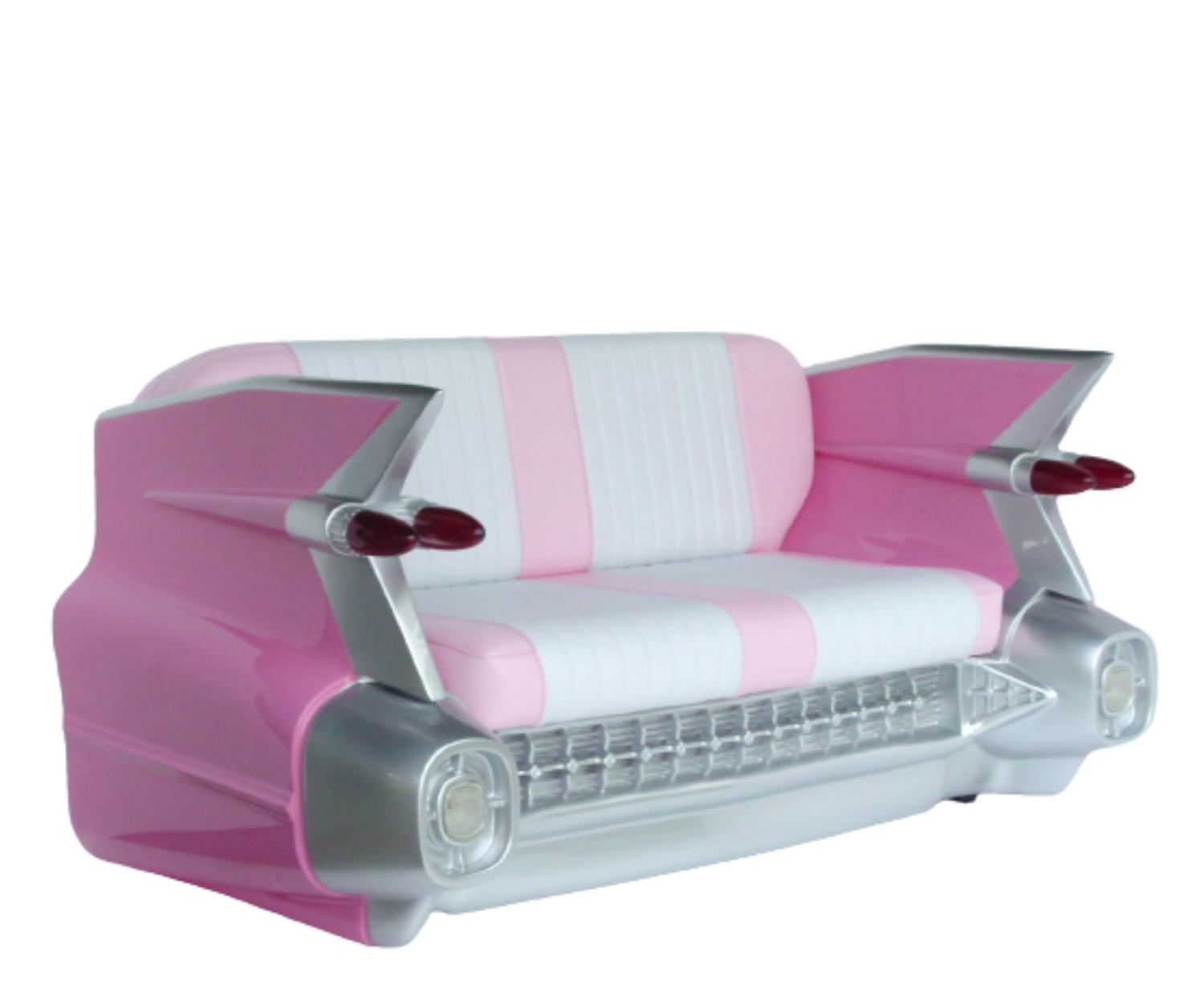 canapé banquette voiture cadillac rose pastel