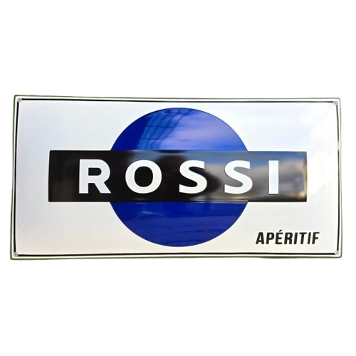 plaque émaillée publicitaire rossi apéritif