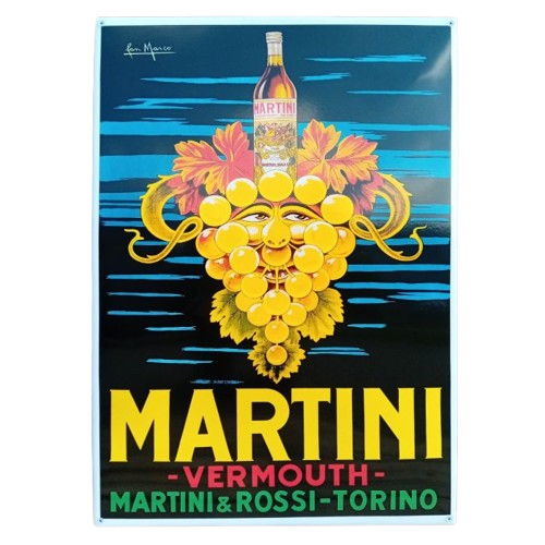 plaque émaillée martini vermouth