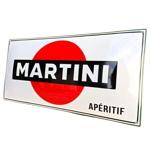 Plaque émaillée Martini apéritif rétro