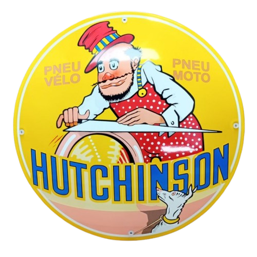 plaque émaillée publicitaire hutchinson pneus vélo