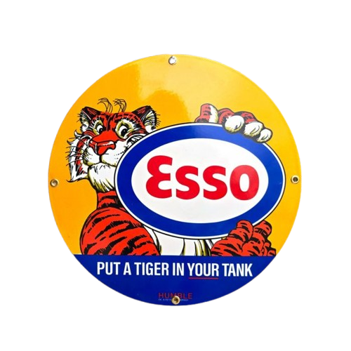Plaque émaillée publicitaire Tiger Esso