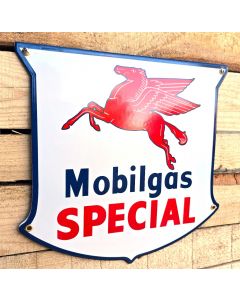 Plaque émaillée Pegasus Mobilgas spécial vintage rétro