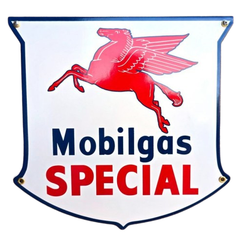 Plaque émaillée Pegasus Mobilgas spécial