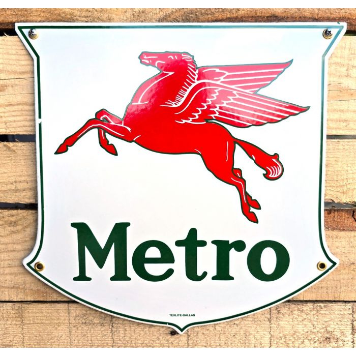 Plaque émaillée Pegasus métro publicitaire