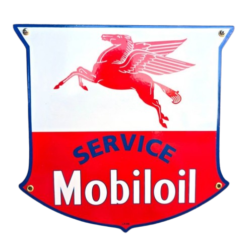 Plaque émaillée service Mobiloil