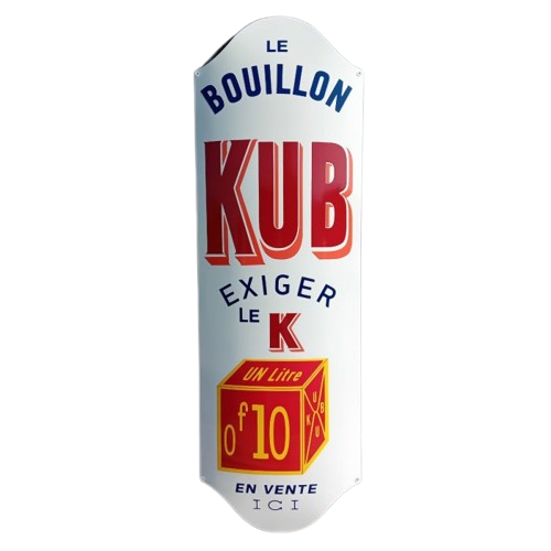 plaque émaillée bouillon kub vintage rétro