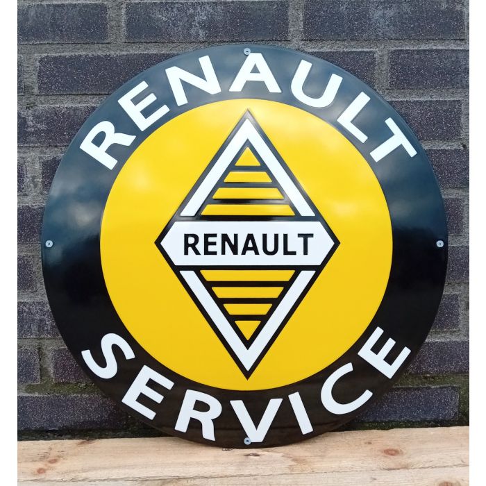 Plaque/enseigne Huiles Renault – Musée de la STATION-SERVICE et de la POMPE