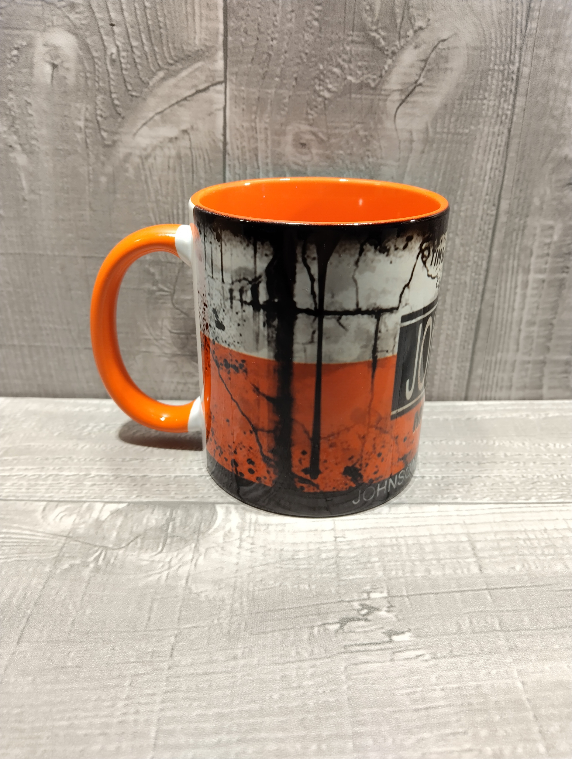 tasse céramique johnson oil publicitaire