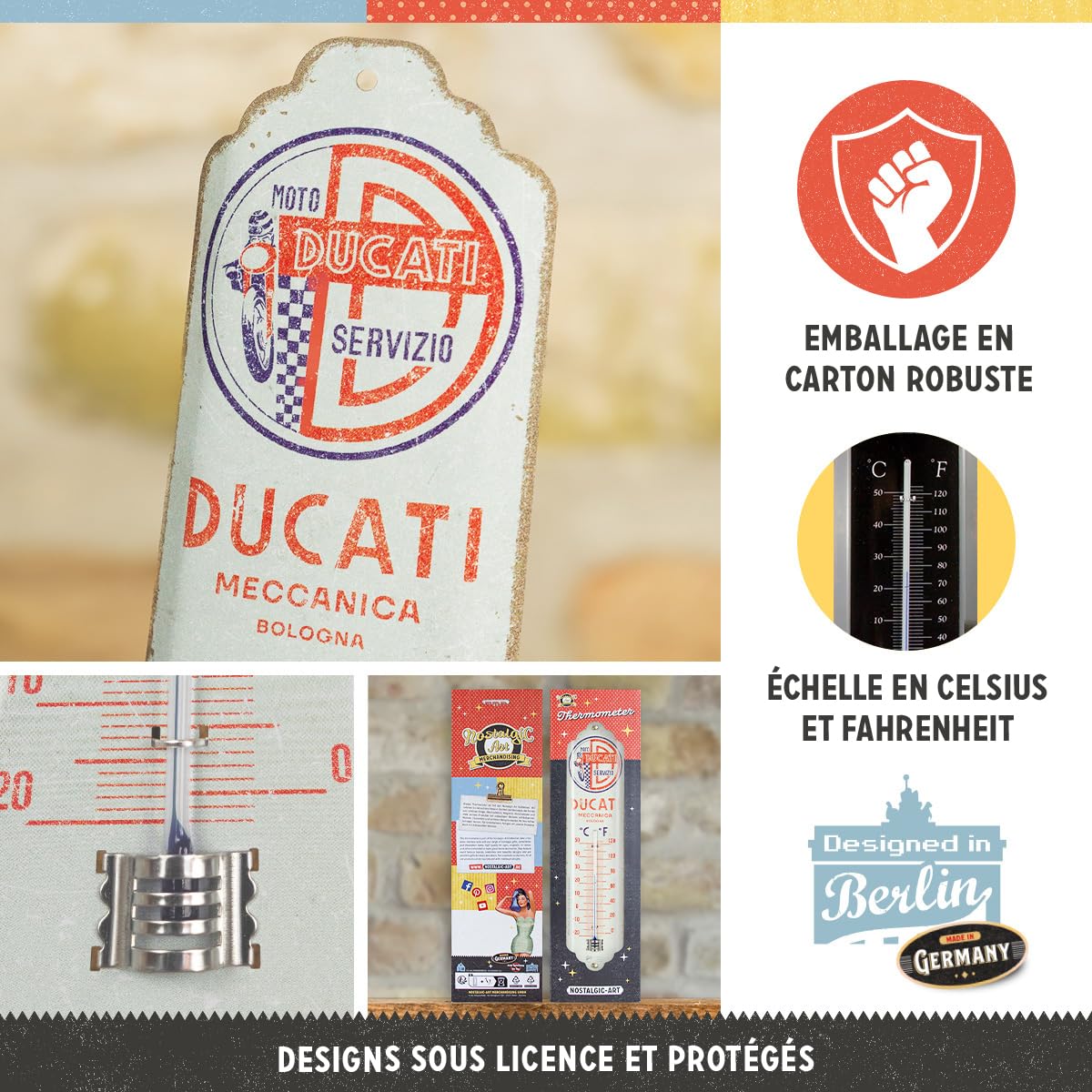 thermomètre métal moto ducati