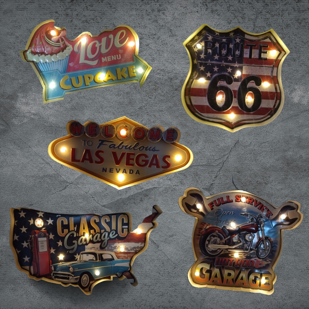 enseigne lumineuse vintage rétro
