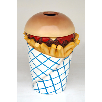 poubelle hamburger stop trottoir