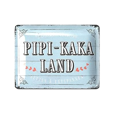 plaque métal pipi kaka land 15x20