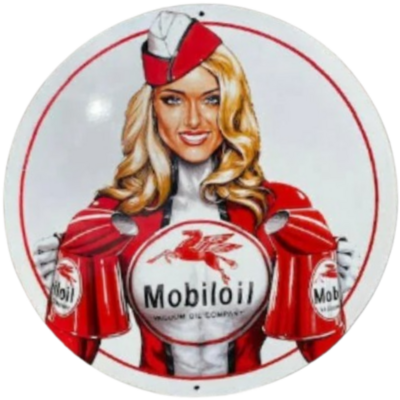 plaque émaillée mobiloil