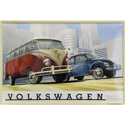 plaque déco publicitaire combi beetle vintage