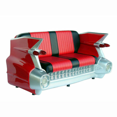 canapé banquette voiture cadillac rouge et noir
