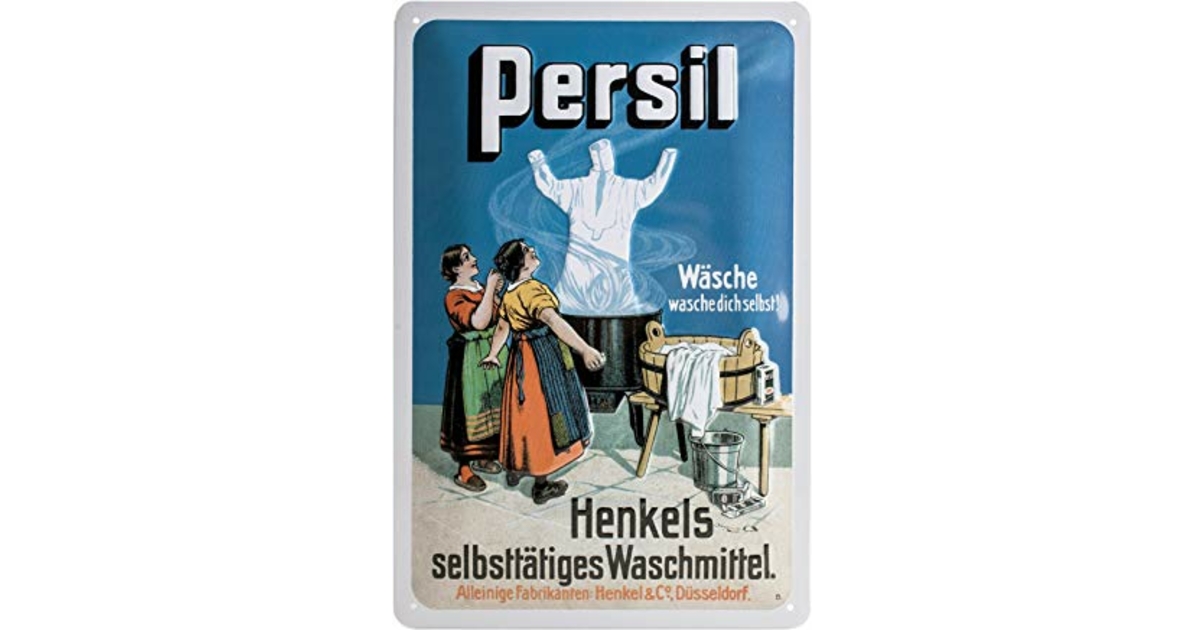 Plaque métal publicitaire 20x30cm bombée en relief : lessive