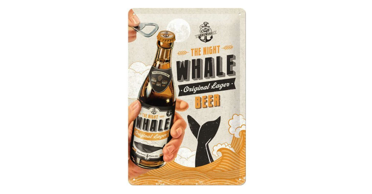 Plaque Métal Publicitaire Bombée 20x30cm - Beer Glasses - Déco Vintage Bière