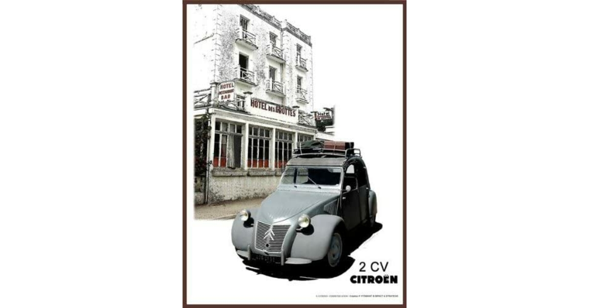 Plaque Métal Acier Déco 30 X 20 Voiture 2cv Citroën