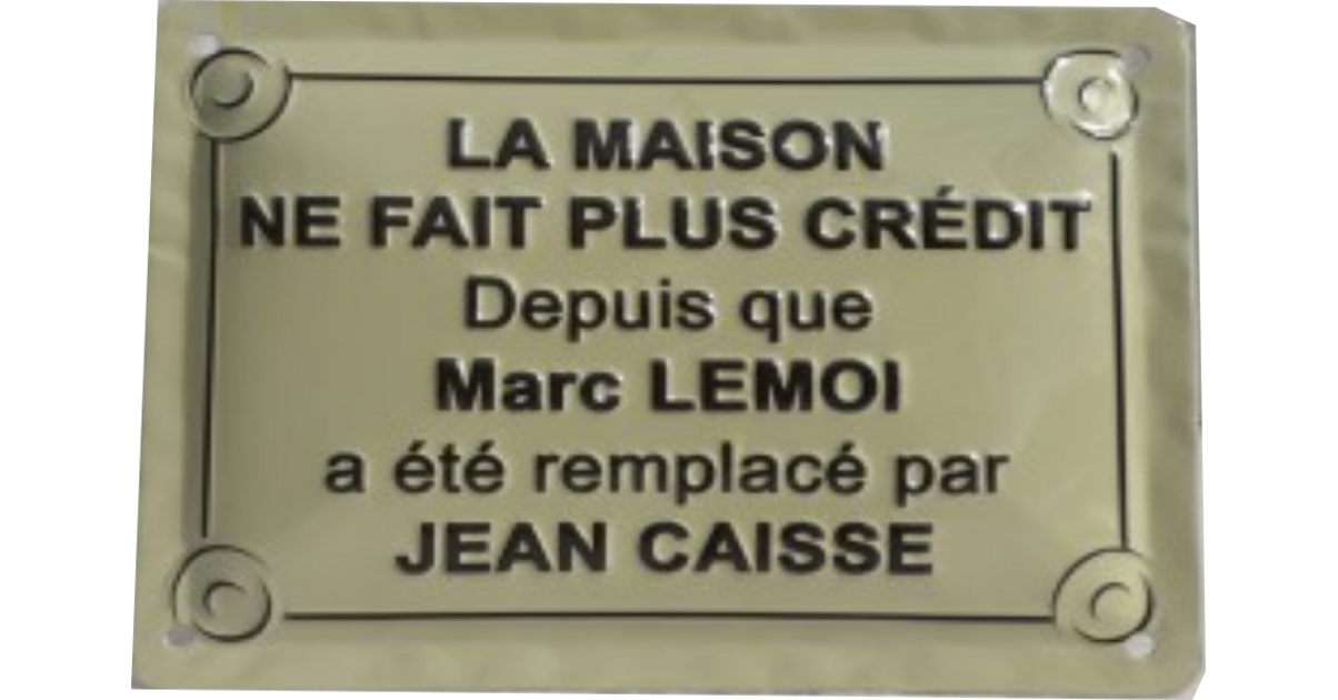 Plaque émaillée humoristique : MOI JE ME POSE JAMAIS AUCUNE QUESTION