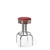 Tabouret de bar repose-pieds chromés Airline mobilier américain ruby