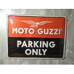 plaque déco rétro vintage garage moto guzzi parking only