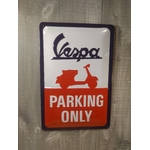 plaque métal déco rétro vespa parking only