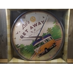 horloge pendule publicitaire rétro vintage volkswagen combi get away rétro vintage