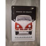plaque métal publicitaire volkswagen combi rétro vintage
