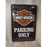 plaque métal déco harley davidson parking only rétro vintage