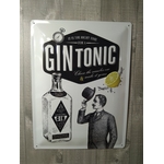 plaque métal déco bar publicitaire gin tonic rétro vintage