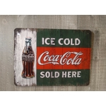 plaque métal déco relief publicitaire rétro vintage ice cold coca-cola