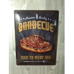 plaque métal déco en relief barbecue rétro vintage