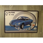 plaque métal déco publicitaire renault alpine A110 rétro vintage