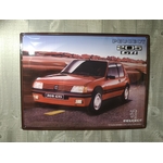 Plaque Déco Peugeot 205 GTI - Vintage - Décoration Garage Atelier