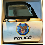 portière 3D métal miroir mural déco police américaine rétro vintage publicitaire