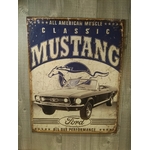 plaque métal déco publicitaire ford mustang rétro vintage